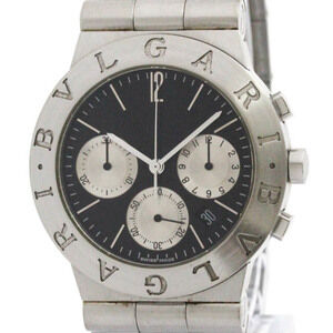 BVLGARI Diagono Chronograph Steel Quartz Mens Watch CH35S Polished